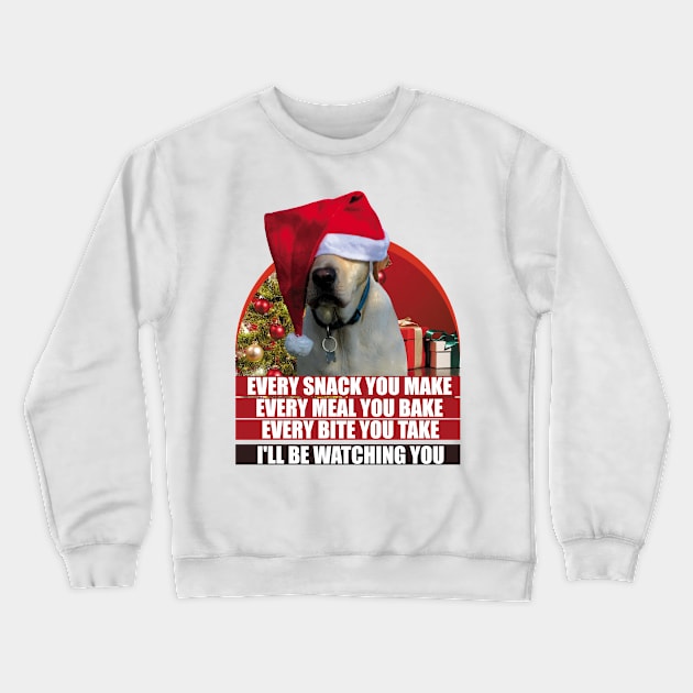 Golden Retriever whit Red Christmas Hat Funny Saying Crewneck Sweatshirt by badCasperTess